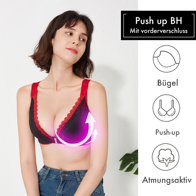 WieBlumen™ Front Closure V-Neck Push Up Bra