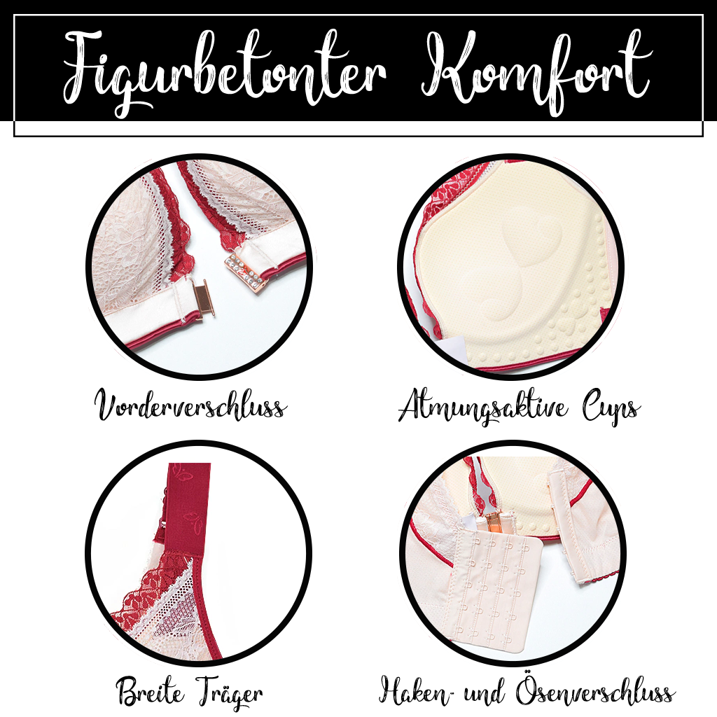 WieBlumen™ Front Closure V-Neck Push Up Bra