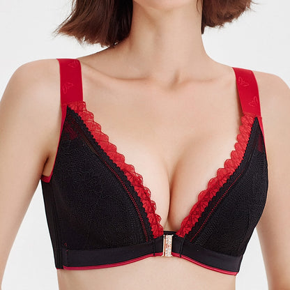 WieBlumen™ Front Closure V-Neck Push Up Bra